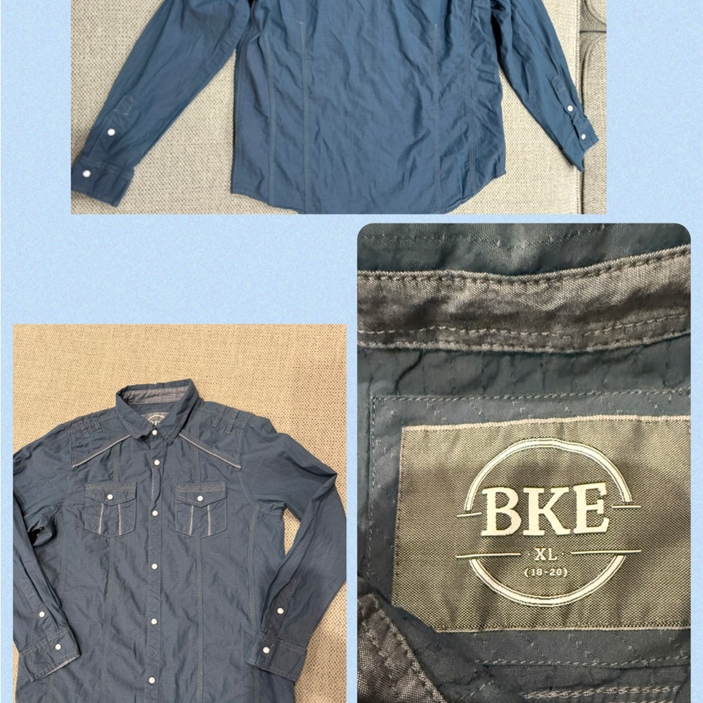 BKE Men's Slate Blue Shirt Jacket